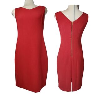 Laura  Orange  Burgundy Sheath Sleeveless  Dress Size 8